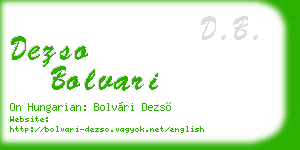 dezso bolvari business card