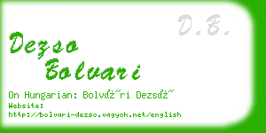 dezso bolvari business card